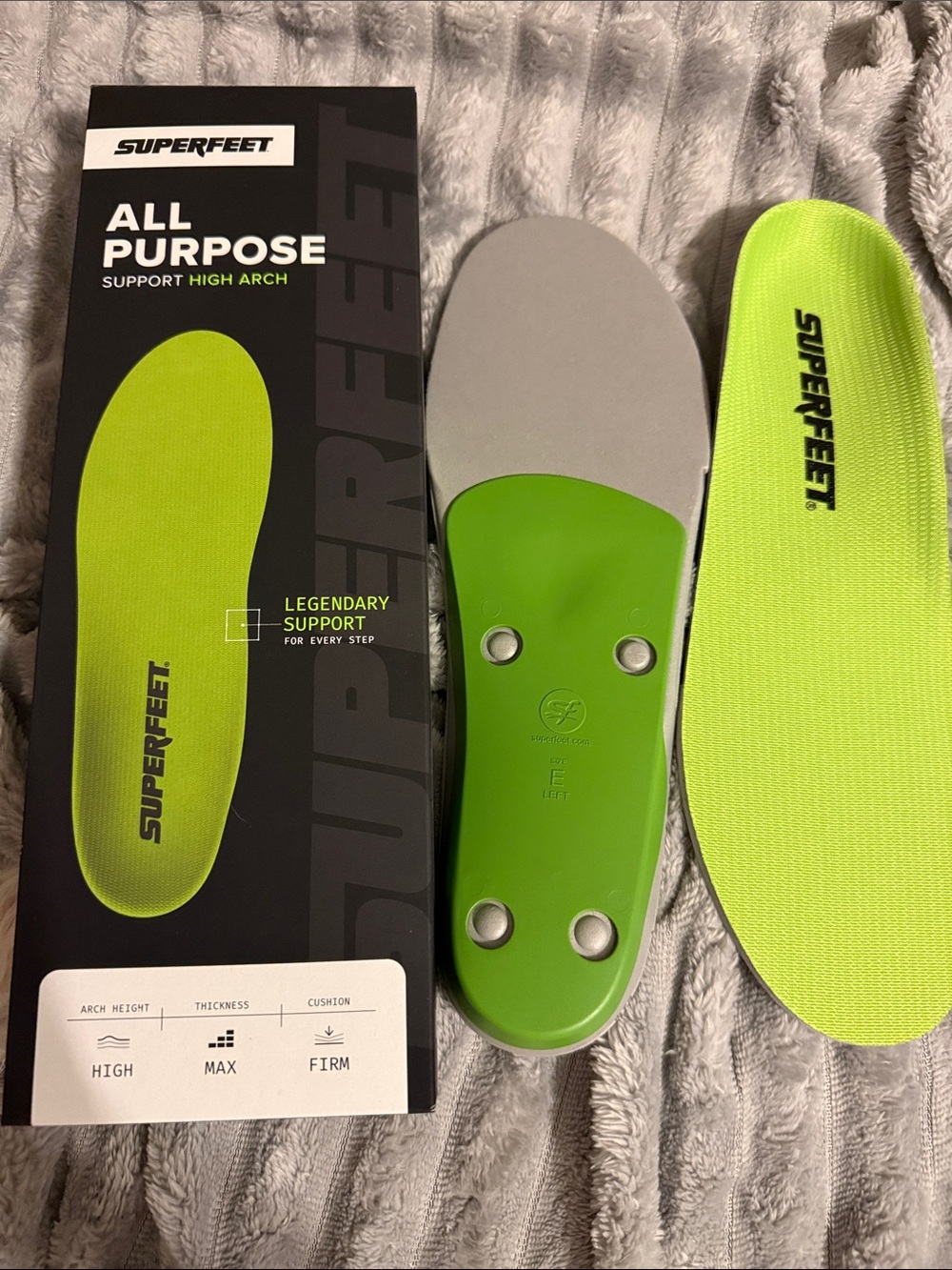 Superfeet All Purpose High-Arch Insoles for Men — Bright Green